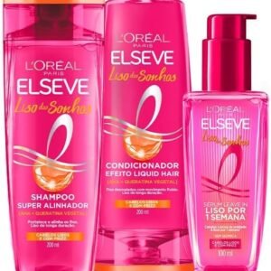 L'Oréal Paris Elseve Liso dos Sonhos Kit Shampoo, Condicionador e Sérum